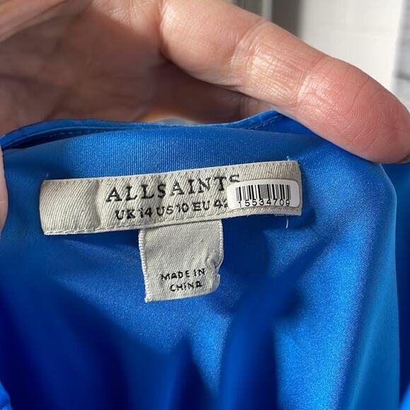 All Saints Alexia Isabella Dress Blue US 10 - Picture 10 of 11